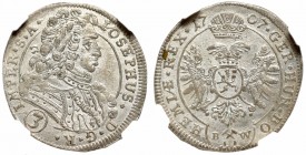 Bohemia, Joseph I, 3 kreuzer 1707, Kuttenberg - NGC MS64 MAX