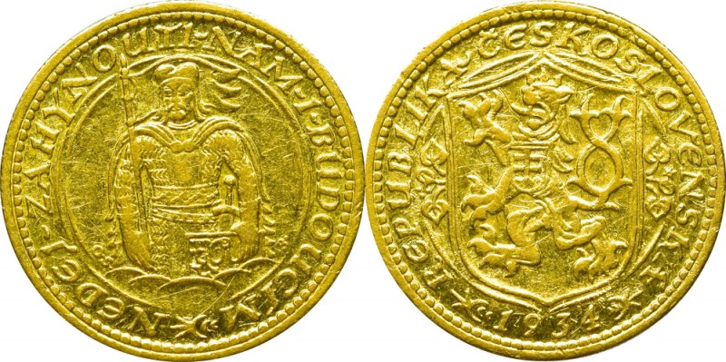 Czechoslovakia, 1 ducat 1934
Czechosłowacja, 1 dukat 1934
 Ładny egzemplarz du...