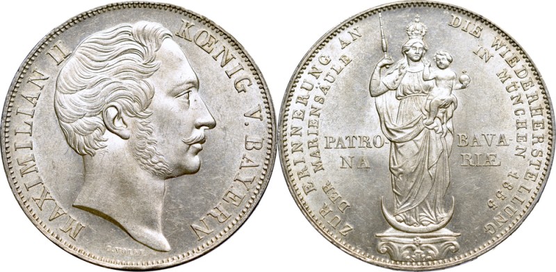 Germany, Bayern, Maximilian II, 2 gulden 1855 Madonna Column
Niemcy, Bawaria, M...