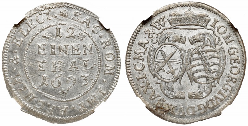 Germany, Saxony, Johann Georg, 1/12 thaler 1693 - NGC MS64
Niemcy, Saksonia, Ja...
