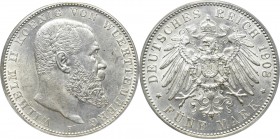 Germany, Wuertemberg, Wilhelm II, 5 mark 1908 F, Stuttgart