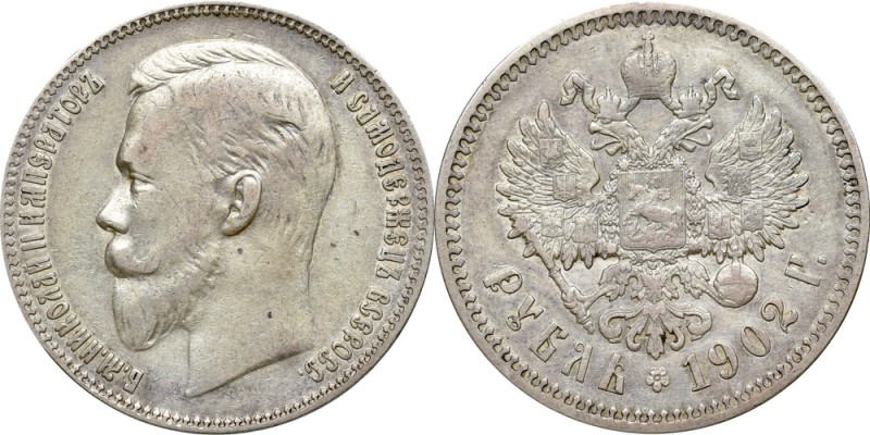Russia, Nicholas II, Rouble 1902 AP
Rosja, Mikołaj II, Rubel 1902 AP
 Naturaln...