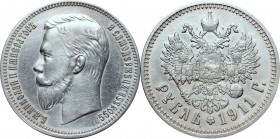 Russia, Nicholas II, Rouble 1911 ЭБ R