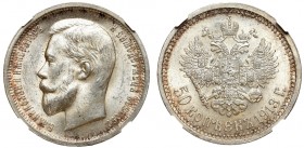 Russia, Nicholas II, 50 kopecks 1913 BC - NGC MS64