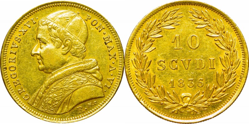 Vatican, George XVI, 10 scudi 1836
Watykan, Grzegorz XVI, 10 scudi 1836
 Ładny...