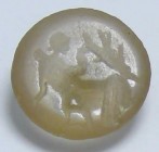 Romain - Intaille en Pâte de verre - 100 / 300 ap. J.-C.
Intaille en pâte de verre avec la représentation d'un personnage assis. 12 mm.