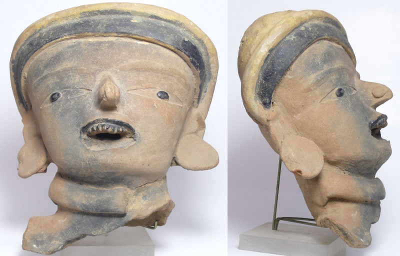 Précolombien - Mexique - Theotiuacan - Grande tête en terre cuite - 600 / 1000 a...