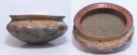 Précolombien - Equateur, culture Chorrera - Coupe en terre cuite - 1500 / 500 av. J.-C.
Grande coupe à picots et bord large de couleur beige et rouge...