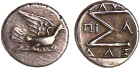 Péloponèse - Sikyon - Hémidrachme (100-60 av. J.-C.)
A/ Colombe à gauche.
R/ Grand Σ
TTB+
GC.2777 var
Ar ; 2.36 gr ; 14 mm