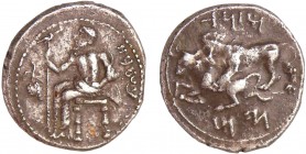 Cilicie - Tarsos - Mazaios - Statère (361-344 av. J.-C.)
A/ Baal assis à gauche, tenant un cep de vigne sur lequel est placé un aigle debout.
R/ Lio...