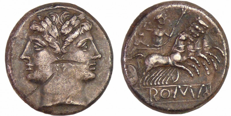 République romaine - Didrachme romano-campien (225-215 av. J.-C.) Tête janiforme...