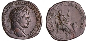 Caracalla - Sesterce (210-213 - Rome) - La Sécurité
A/ M AVREL ANTONINVS PIVS AVG BRIT Tête laurée à droite.
R/ SECVRITAS PERPETVA La Sécurité assis...