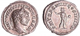 Caracalla - Denier (217, Rome) - Sérapis
A/ ANTONINVS PIVS AVG GERM. Buste lauré et drapé à droite. 
R/ P M TR P XVIIII COS IIII P P. Sérapis debout...