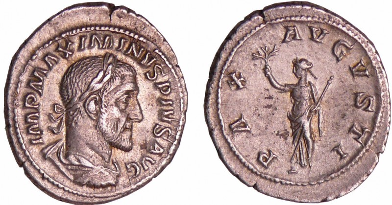 Maximin 1er - Denier (325-6, Rome) - La Paix
A/ IMP MAXIMINVS PIVS AVG Buste la...