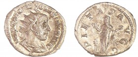 Volusien - Antoninien (251-252, Milan) - La Piété
A/ IMP CAE C VIB VOLVSIANO AVG Buste radié et drapé à droite. 
R/ PIETAS AVGG. La Piété debout à g...