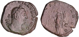 Valérien - Sesterce (255-258, Rome) - La Félicité
A/ IMP C P LIC VALERIANVS P F AVG Buste lauré et drapé à droite. 
R/ FELICITAS AVGG // S SC La Fél...