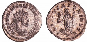 Dioclétien - Aurélianus (285-286, Lyon)
A/ IMP C C VAL DIOCLETIANVS P AVG. Buste radié, drapé et cuirassé à droite. 
R/ IOVI TVTATORI AVGG // P. Jup...