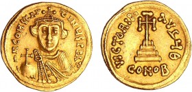 Constans II - Solidus (641-668, Constantinople)
A/ D N CONSTANTINVS PP AVG. Buste seul de l'empereur vu de face. 
R/ VICTORIA AVG4E // CONOB. Croix ...