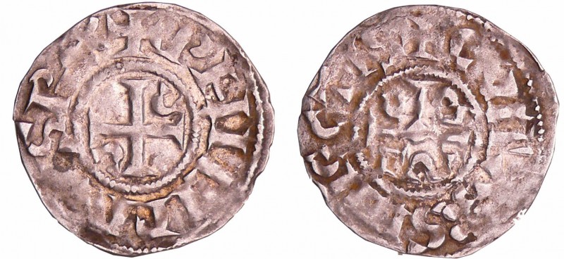 Philippe 1er (1060-1108) - Denier de Senlis
A/ + PHILIPPVS REX. Croix cantonnée...