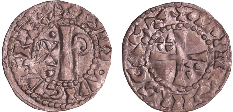 Louis VI (1108-1137) - Denier de Château-Landon - 6ème type
A/ + LVDOVICVS REX....