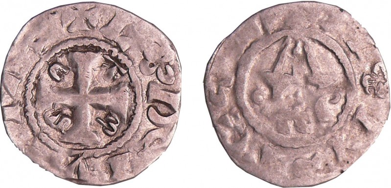 Louis VI (1108-1137) - Denier de Montreuil-sur-Mer - 1er type
A/ + LODEIVS REX ...