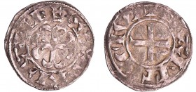 Bretagne - Guy de Thouars - Denier (Nantes)
Guy de Thouars (1202-1213). A/ + DVX BRITANIE Croix ancrée. 
R/ + NANTIS CIVI. Croix.
TTB
Bd.28 (1f)-J...