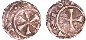 Auvergne - Evêché du Puy - Grand denier d'argent
A/ MONETA Croix à quatre branches. 
R/ SCE MANVE en rétrograde Croix à six branches.
TTB
Bd.372 v...