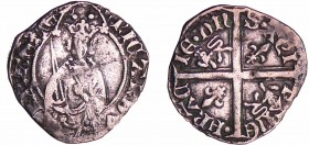Aquitaine - Richard II - Hardi (Bordeaux)
Richard II (1377-1399). A/ RICARD RX AGLE. Buste du roi de face, tenant une épée sous un dais. 
R/ FRAC - ...