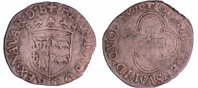 Navarre - Henri d'Albret - Blanc (Morlaàs)
Henri d'Albret (1516-1555). A/ :+: HENRICVS* D* G* REX* NAVAR* D* B. Ecu couronné de Navarre au 1 et de Bé...