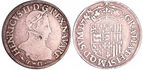 Navarre - Henri III de Navarre, II de Béarn - Teston 1574 (Pau)
Henri III de Navarre, II de Béarn (1572-1589). A/ .HENRICVS. II. D. G. REX. NAVARE. B...