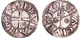 Languedoc - Comté de Toulouse - Bertrand - Denier
Bertrand (1105-1112). A/ + TOLOSA CIVI. Croix à long pied entre deux annelets. 
R/ BERTRAN COME. C...
