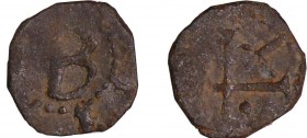 Corse - Bonifacio - Denier au grand B
A/ B
R/ Croix.
TTB
Bd.-Doazan p.104
Bill ; 0.69 gr ; 12 mm