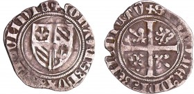 Bourgogne - Jean Sans Peur - Grand blanc (Saint-Laurent)
Jean Sans Peur (1404-1419). A/ IOHANES DVX BVRGVNDIE. Ecu écartelé de Bourgogne. 
R/ SIT NO...