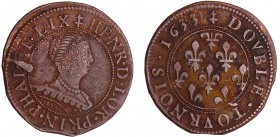 Lorraine - Henriette de Lorraine - Double tournois 1633 - Frappe médaille - Phalsbourg Lixhein
Henriette de Lorraine (1630-1635). A/ (croix de Lorrai...