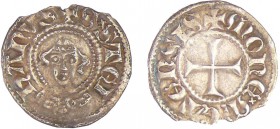 Les trois évêchés - Metz - Double denier
A/ + S STEPHANVS Buste Saint Etienne de face.
R/ + MONE METENSIS Croix.
R TTB
Bd.1666 (2f)-Flon1 p.522
B...