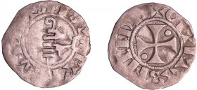Champagne - Evêché de Meaux - Buchard - Obole
Buchard (1120-1134). A/ BVCARDVS EPSV. Main tenant une crosse. 
R/ + CIVITAS MELDIS. Croix cantonnée d...
