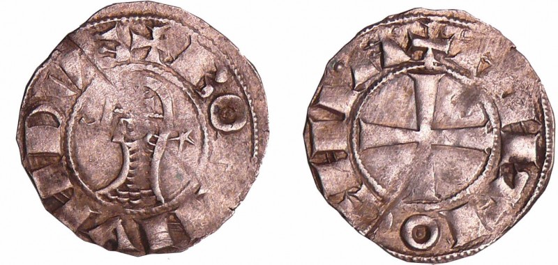 Antioche - Bohémond III - Denier
Bohémond III (1149-1163). A/+ BO°A°NVNDVS. Bus...