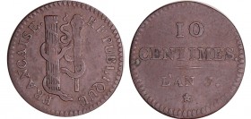 Convention (1792-1795) - 10 centimes An 3
TTB
Maz.357
Br ; 2.79 gr ; 20 mm