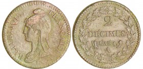 Directoire (1795-1799) - 2 décimes Dupré - An 4 A (Paris)
R SUP
Ga.300-F.145
Br ; 19.81 gr ; 31 mm