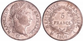 Napoléon 1er (1804-1814) - 5 francs revers république 1808 A (Paris)
SUP+
Ga.583-F.306
Ar ; 24.97 gr ; 37 mm