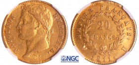 Napoléon 1er (1804-1814) - 20 francs revers empire 1811 U (Turin)
NGC AU 55
Ga.1025-F.516
Au ; -- ; 21 mm
NGC #2817594-001