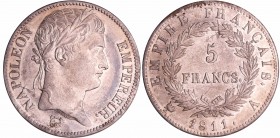 Napoléon 1er (1804-1814) - 5 francs revers empire 1811 A (Paris)
SUP+
Ga.584-F.307
Ar ; 25.01 gr ; 37 mm