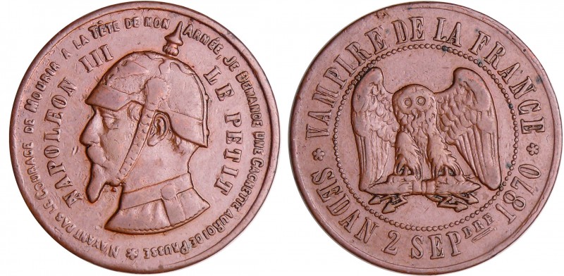 Napoléon III (1852-1870) - Médaille satirique au module de la 10 centimes "Napol...