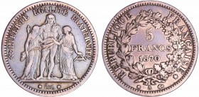 Troisième république (1871-1940) - 5 francs Hercule 1870 A (Paris)
TTB
Ga.745-F.334
Ar ; 24.70 gr ; 37 mm