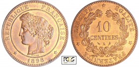 Troisième République (1871-1940) - 10 centimes Cérès 1898 A (Paris)
PCGS MS 64 RB
Ga.265-F.135
Br ; 10.02 gr ; 30 mm
Monnaie gradée par PCGS #3175...