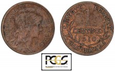 Troisième république (1871-1940) - 1 centime Dupuis 1910
PCGS AU 50
Ga.90-F.105
Br ; 1.00 gr ; 15 mm
Monnaie gradée par PCGS #17292679.