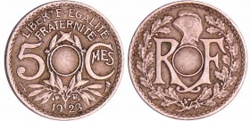 Troisième république (1871-1940) - 5 centimes Lindauer Petit module 1923 non perforée
TTB
Ga.170-F.122
Cupro-Nickel ; 2.22 gr ; 17 mm