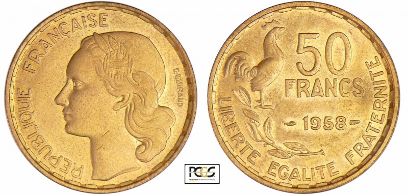 Quatrième République (1947-1959) - 50 francs G. Guiraud 1958
PCGS MS 63
Ga.880...