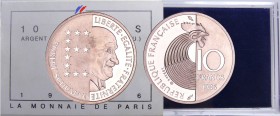 Cinquième république (1959- ) - 10 francs Shuman 1986 argent
FDC
Ga.825
Ar ; 6.94 gr ; 21 mm