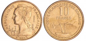 Djibouti, Côte Française des Somalis - 10 francs 1965 essai
FDC
Lecompte.43
Br-Al ; 2.99 gr ; 20 mm